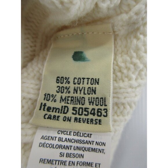 LL Bean Sweater Large Merino Wool Turtleneck Pullover Cable Knit - Picture 9 of 10